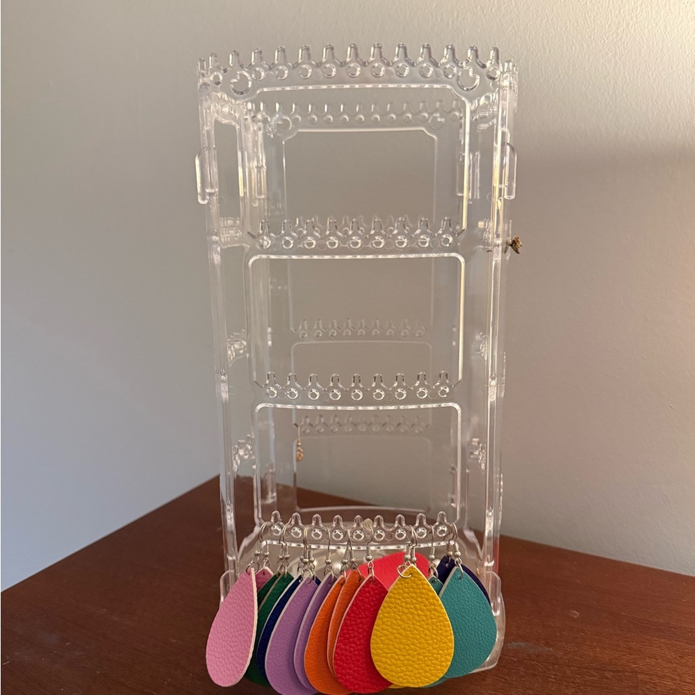 Clear Acrylic Rotating Earring Organizer